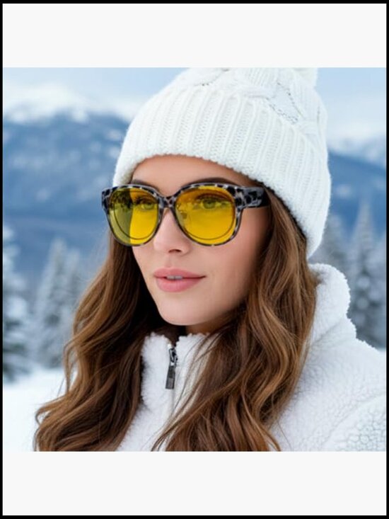 Polarized Fit Over Glasses Night Driving Sunglasses with Yellow Lenses